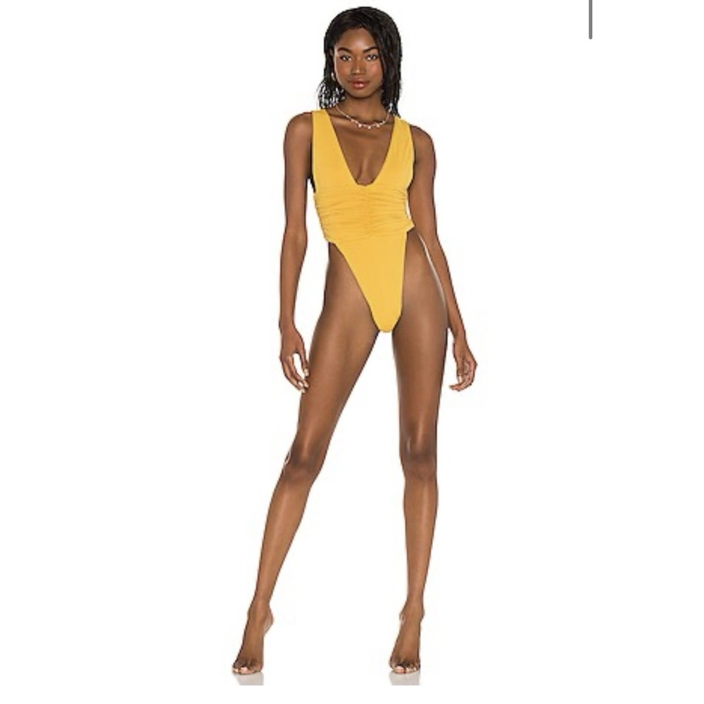Riot Swim Echo One Piece Thong Swimsuit Poppy Yellow XL NWT Retail $180 - Picture 8 of 8